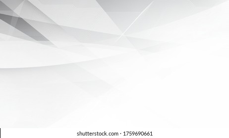 White and grey background. Corporate technology modern design. Pattern style geometric. Abstract modern background used about technology or product presentation backdrop. Vector illustration.