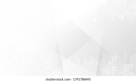 Weißer und grauer Hintergrund. Unternehmenstechnologie, modernes Design. Geometrischer Musterstil. Abstrakter, moderner Hintergrund für Technologie oder Produktpräsentation. Vektorgrafik.