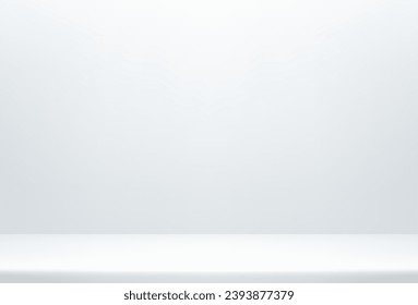 White Grey background. Minimal 3d shelf. Room in the 3d. Space for selling products on the website. Round stage showcase. Vector illustration.