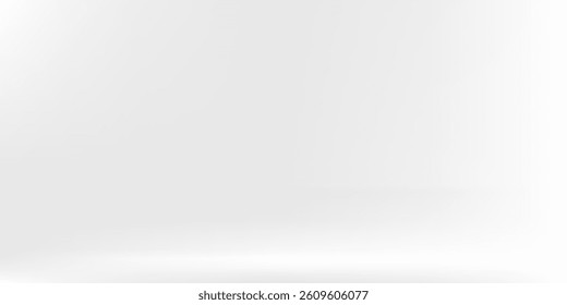 White Grey background. Minimal 3d shelf style. Room in the 3d. For backdrop,wallpaper,background. Space for text. Vector illustration