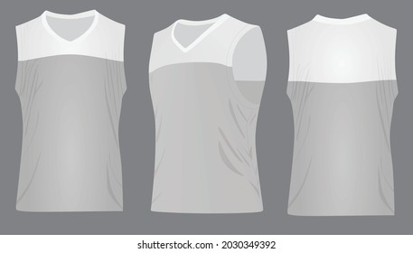 Jersey de baloncesto blanco y gris. ilustración vectorial