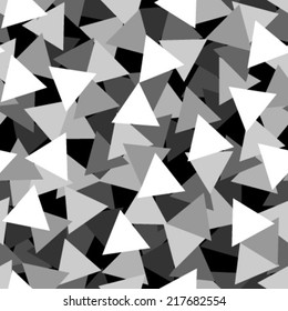 white, grey & black triangles seamless pattern