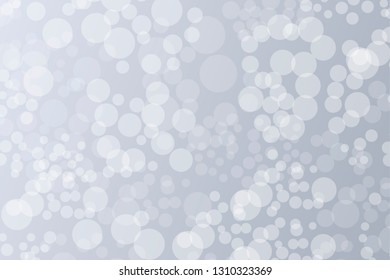 White and grey Bokeh lights gradient background template. 