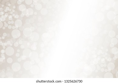 white and grey Bokeh lights gradient background template. 