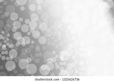white and grey Bokeh lights gradient background template. 
