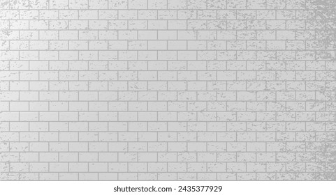 Pared de ladrillo gris blanco con textura con efecto grunge, patrón de ladrillo viejo, textura de pared de ladrillo vintage, ilustración vectorial