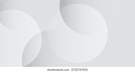 White grey cirlces geometric abstract background. Overlap layer on bright space decoration.
