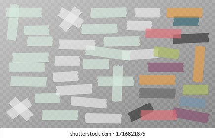 Colorful ripped scotch, sticky pink tape, torn paper piece isolated on  white background. Pattern of adhesive tape cartoon vector illustration  Stock Vector