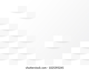 White and grey geometric abstract background vector illustration.