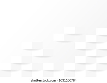 White and grey geometric abstract background with jigsaw puzzle vector illustration.