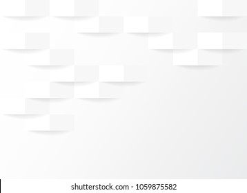 White and grey geometric abstract background vector illustration.
