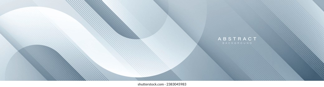 Fondo abstracto geométrico blanco y gris con líneas de rayas diagonales y sombra. Elegante geométrico. Elemento de diseño gráfico moderno. Concepto futurista. Plantilla de banner horizontal.Ilustración vectorial