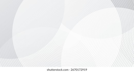 White and grey geometric abstract background overlap layer on bright space with lines effect. Modern concept backdrop decoration, presentation, banner.