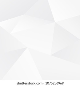 White and grey geometric abstract polygon background vector illustration.