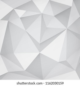 White and grey geometric abstract polygon background vector illustration.