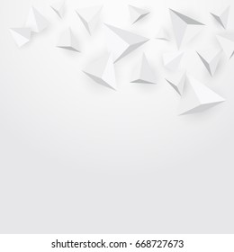 White and grey geometric abstract polygon triangles background.