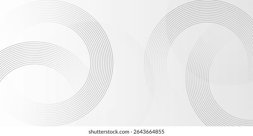 White and grey gradient circle design. Modern geometric shape composition. Modern abstract design.