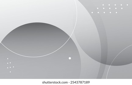 White and grey gradient circles with shadows. Vector illustration