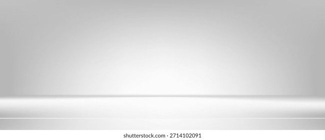 Fundo cinza branco da sala de estúdio gradiente. Vetor EPS 10