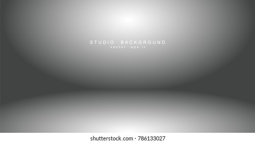 White grey gradient studio room background. Vector EPS 10