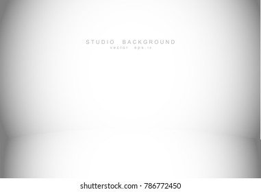 White grey gradient studio room background. Vector EPS 10