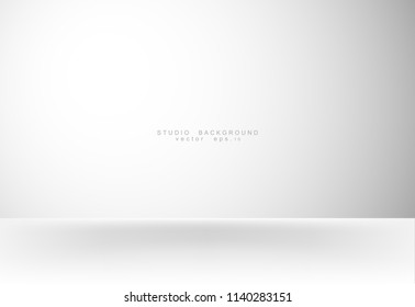 White grey gradient studio showcase room background with dark and light on wall and floor texture abstract, empty space, can use for display your products. illustration Vector EPS 10