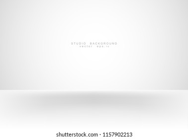 White grey gradient studio showcase room background with dark and light on wall and floor texture abstract, empty space, can use for display your products. illustration Vector EPS 10