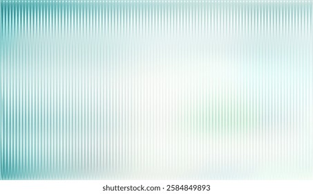 White grey and green ribbed glass. Natural color. Vector ribbed glass texture background. Mesh gradient. acrylic ribbed bath surface. Reeded glass background semitransparent overlay. Bath wall window