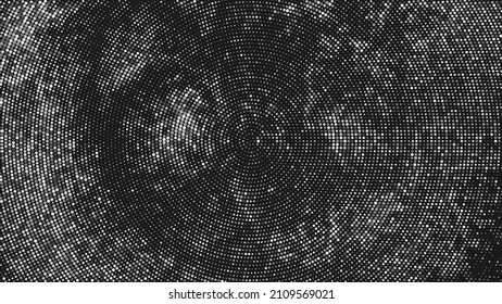 Fondo Dotado De Medio Tono Blanco Y Gris. Resumen del patrón retro circular. Fondo del estilo de arte pop. Explosión plateada De Confetti. Imagen Generada Digitalmente. Ilustración De Vectores, Eps 10.  