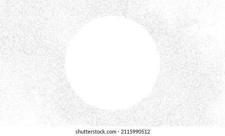 Fondo Dotado De Medio Tono Blanco Y Gris. Resumen del patrón retro circular. Fondo del estilo de arte pop. Espacio Para Texto. Marco redondeado. Ilustración De Vectores, Eps 10.  