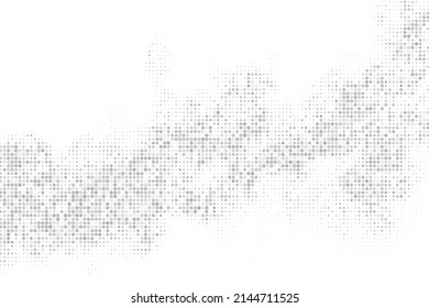 Weiße und graue Halftone gepunktete Hintergrund. Abstraktes Polka Dots Muster. Pop Art Style Hintergrund. Silberexplosion von Confetti. Digitales Bild. Vektorgrafik, EPS10.  