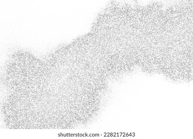 White And Grey Halftone Dotted Backdrop. Abstract Polka Dots Pattern. Pop Art Style Background. Silver Explosion Of Confetti. Digitally Generated Image. Vector Illustration, Eps 10.  
