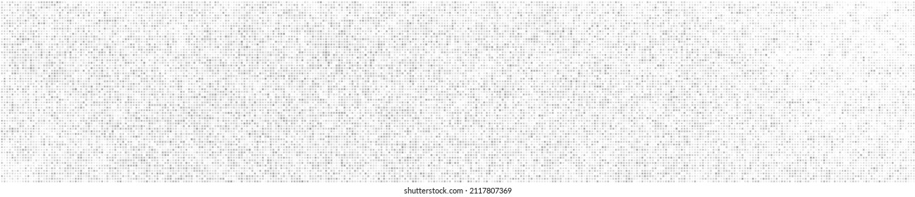 White And Grey Halftone Dotted. Panoramic Background. Abstract Square Dots Pattern. Pop Art Style Backdrop. Wide Horizontal Long Banner. Vector Illustration, Eps 10. 