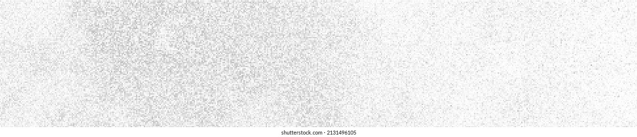 White And Grey Halftone Dotted. Panoramic Background. Abstract Polka Dots Pattern. Pop Art Style Backdrop. Wide Horizontal Long Banner. Vector Illustration, Eps 10. 