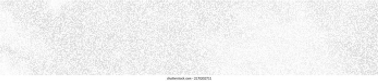 White And Grey Halftone Dotted. Panoramic Background. Abstract Polka Dots Pattern. Pop Art Style Backdrop. Wide Horizontal Long Banner. Vector Illustration, Eps 10. 