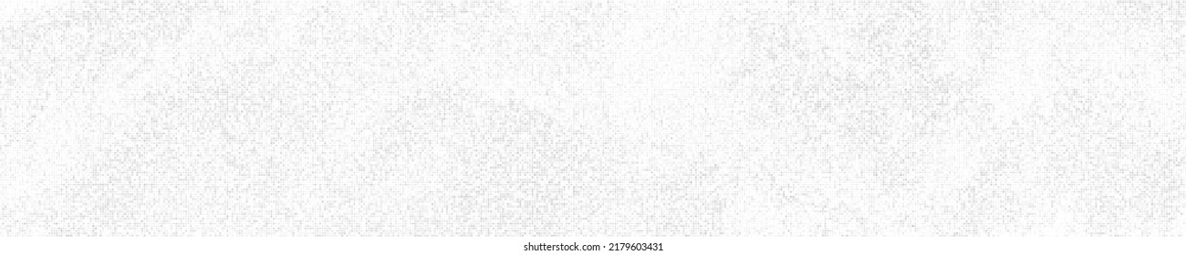 White And Grey Halftone Dotted. Panoramic Background. Abstract Polka Dots Pattern. Pop Art Style Backdrop. Wide Horizontal Long Banner. Vector Illustration, Eps 10. 