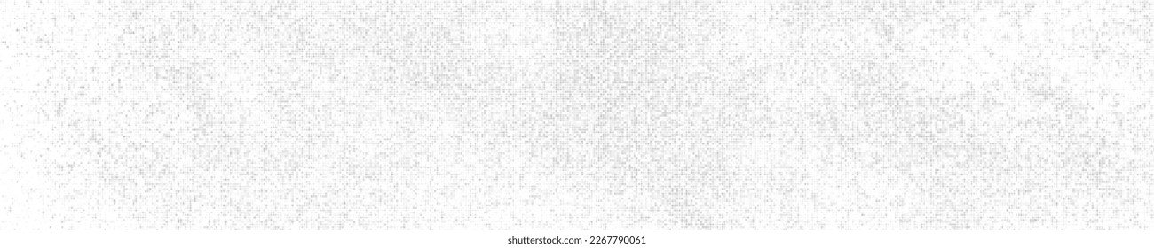 White And Grey Halftone Dotted. Panoramic Background. Abstract Polka Dots Pattern. Pop Art Style Backdrop. Wide Horizontal Long Banner. Vector Illustration, Eps 10. 