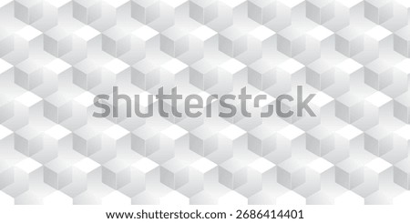 White grey hexagon cube geometric pattern background, Geometric background made of hexagon, Abstract geometric background. Vector 3d illustration. hexagon square or pyramid white shapes.