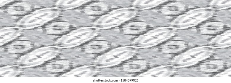 White Grey Marl Heather Texture Banner Background. Faux Cotton Fabric with Diagonal Stripe. Vector Border Pattern. Salt and Pepper Gray Melange Space Dye Ribbon Edge Textile Effect. Vector EPS 10 
