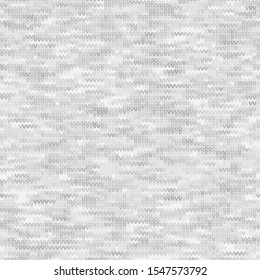 White Grey Marl Knit Melange. Heathered Texture Background. Faux Knitted Fabric with Vertical T Shirt Style. Seamless Vector Pattern. Light Gray Space Dye for Textile Effect. Vector EPS 10 Tile Repeat