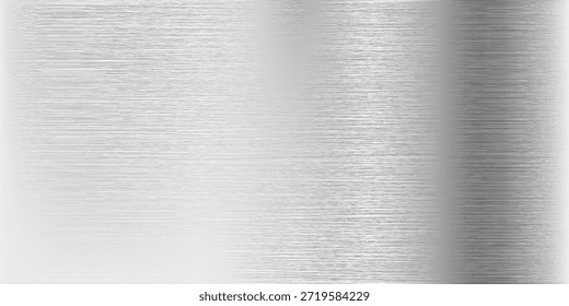 Fondo Horizontal de tecnología de metal gris blanco con textura pulida y cepillada. Fondo gris blanco de la textura del metal, textura de la hoja, Plantilla brillante y metálica del gradiente del acero.