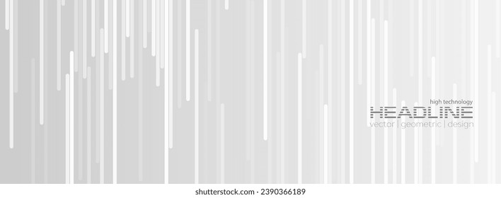 Las líneas blancas y grises minimalistas abstraen el fondo tecnológico futurista. Diseño de pancartas geométricas vectoriales