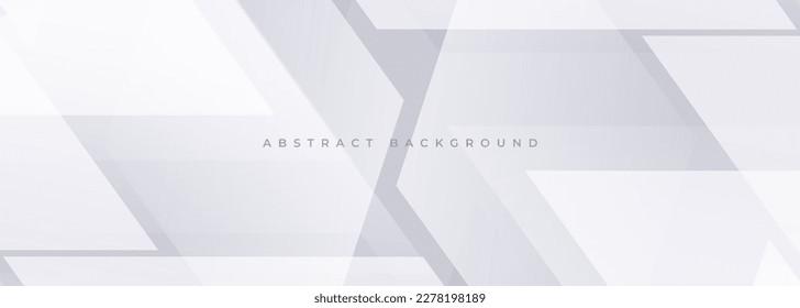 White and grey modern abstract wide banner with geometric shapes. Gray and white abstract background. Vector illustration