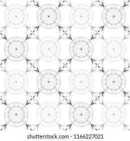 white grey ornamental seamless pattern