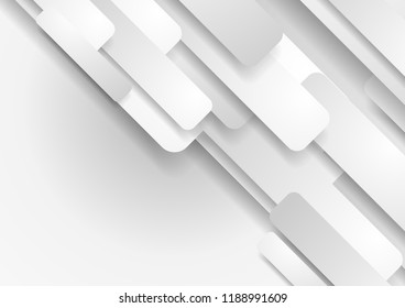 White and grey paper geometric shapes abstract background. Vector design