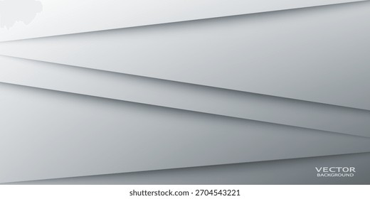 Capas de papel blanco y gris con sombras realistas de fondo abstracto. Ilustración vectorial RGB EPS 10