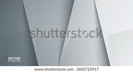 White and grey paper layers with realistic shadows abstract background. RGB EPS 10 vector illustration