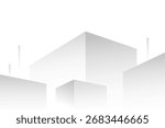 White and grey perspective room shape abstract background. banner modern design. vector illustration