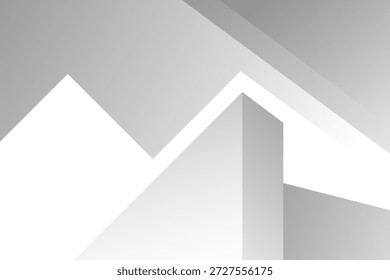 White and grey perspective room shape abstract background. banner modern design. vector illustration