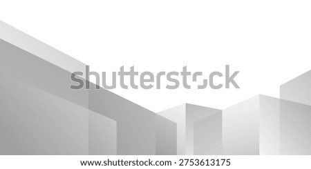 White and grey perspective room shape abstract background. banner modern design. vector illustration